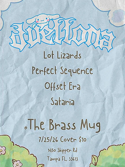 Promotional flyer for a Duellona live performance on July 25 at the Brass Mug in Tampa, Florida.