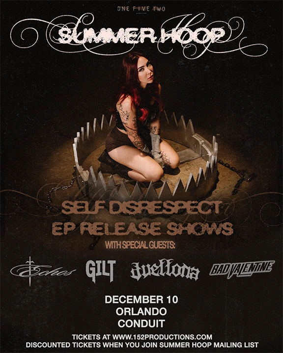 Flyer for Summer Hoop’s Self Disrespect EP release show with Duellona at Conduit in Orlando, Florida on December 10