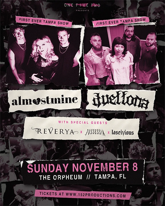 Flyer for Duellona and Almost Mine at The Orpheum in Tampa, Florida on November 8